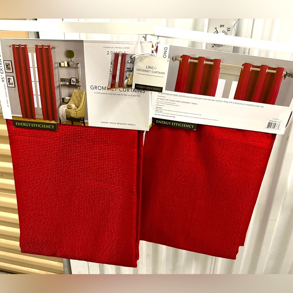 Allendale - Luxury Solid Red Window Panels